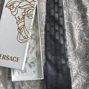 Versace Black Geometric Jacquard Tie